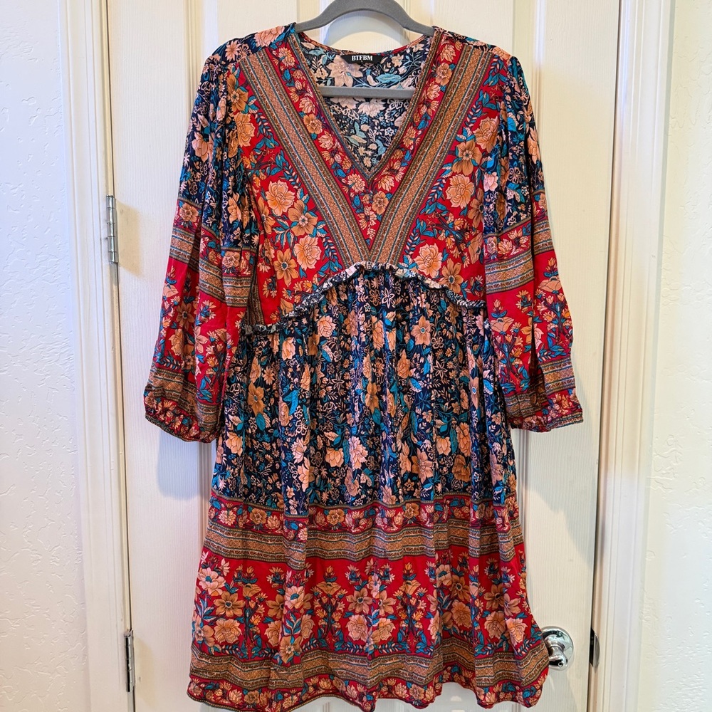 BTFBM | Floral Bohemian Dress | Women’s Size Large